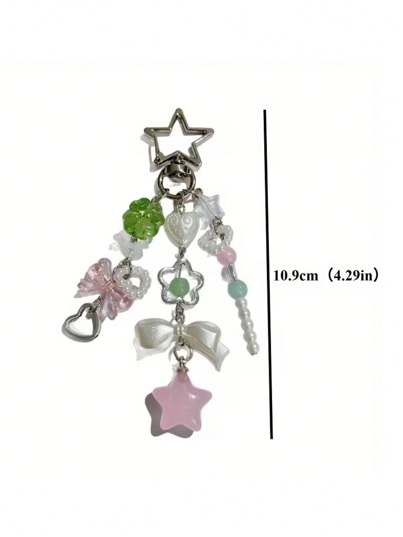 1pc Korean Style Fresh Green Acrylic Forest Keychain Pendant, Suitable For Car Keys, Phones, Bags, Lightweight And Durable, Minimalist Design For Daily Use