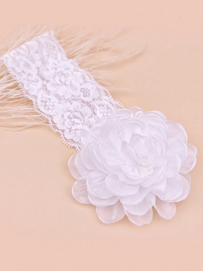 1pc Lace Flower Baby Headband Suitable For Daily Wear And Gift Set Baby Hairband Love Valentine