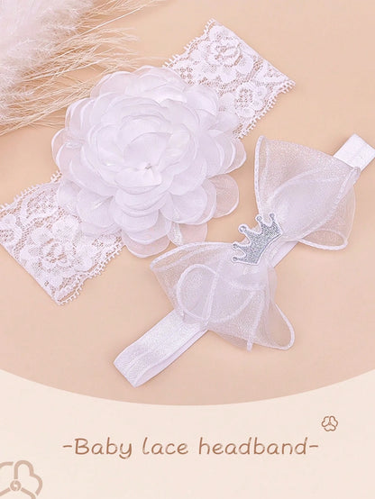 1pc Lace Flower Baby Headband Suitable For Daily Wear And Gift Set Baby Hairband Love Valentine