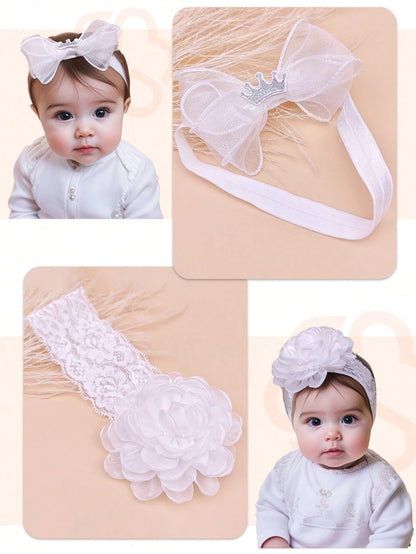 1pc Lace Flower Baby Headband Suitable For Daily Wear And Gift Set Baby Hairband Love Valentine