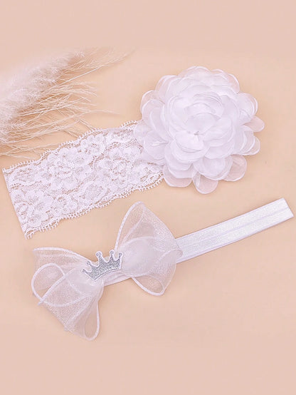 1pc Lace Flower Baby Headband Suitable For Daily Wear And Gift Set Baby Hairband Love Valentine