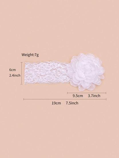 1pc Lace Flower Baby Headband Suitable For Daily Wear And Gift Set Baby Hairband Love Valentine