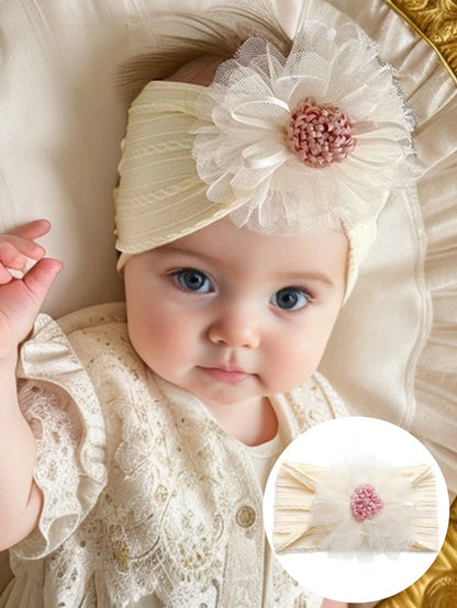 1pc Lace Flower Baby Headband Suitable For Daily Wear And Gift Set Baby Hairband Love Valentine