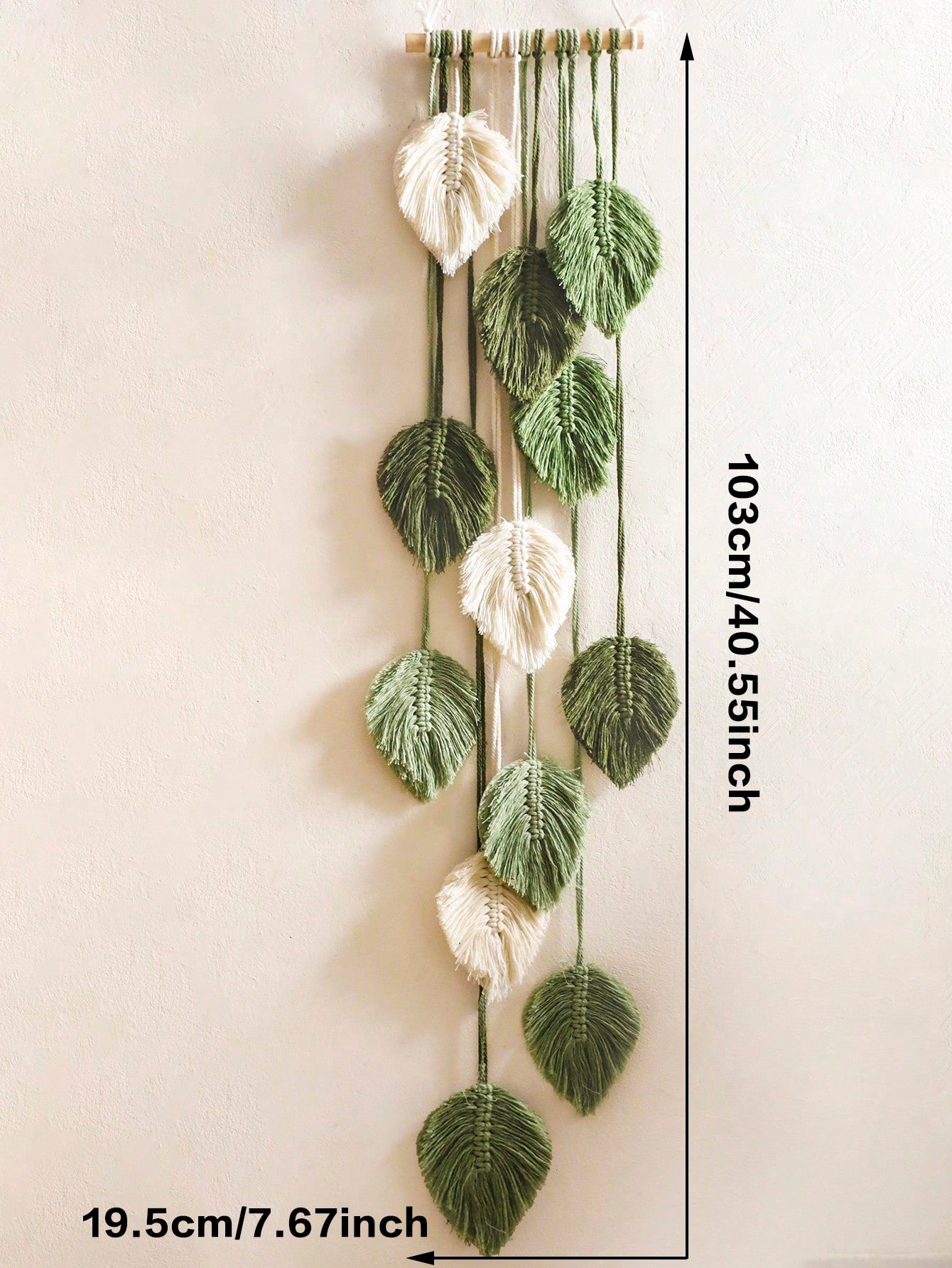 1pc Leaf-Shaped Wall Hanging, Boho Style Room Decor, Handwoven Tassel Tapestry, Rustic Farmhouse Wall Decor, Suitable For Living Room, Bedroom, Entryway And Holiday Home