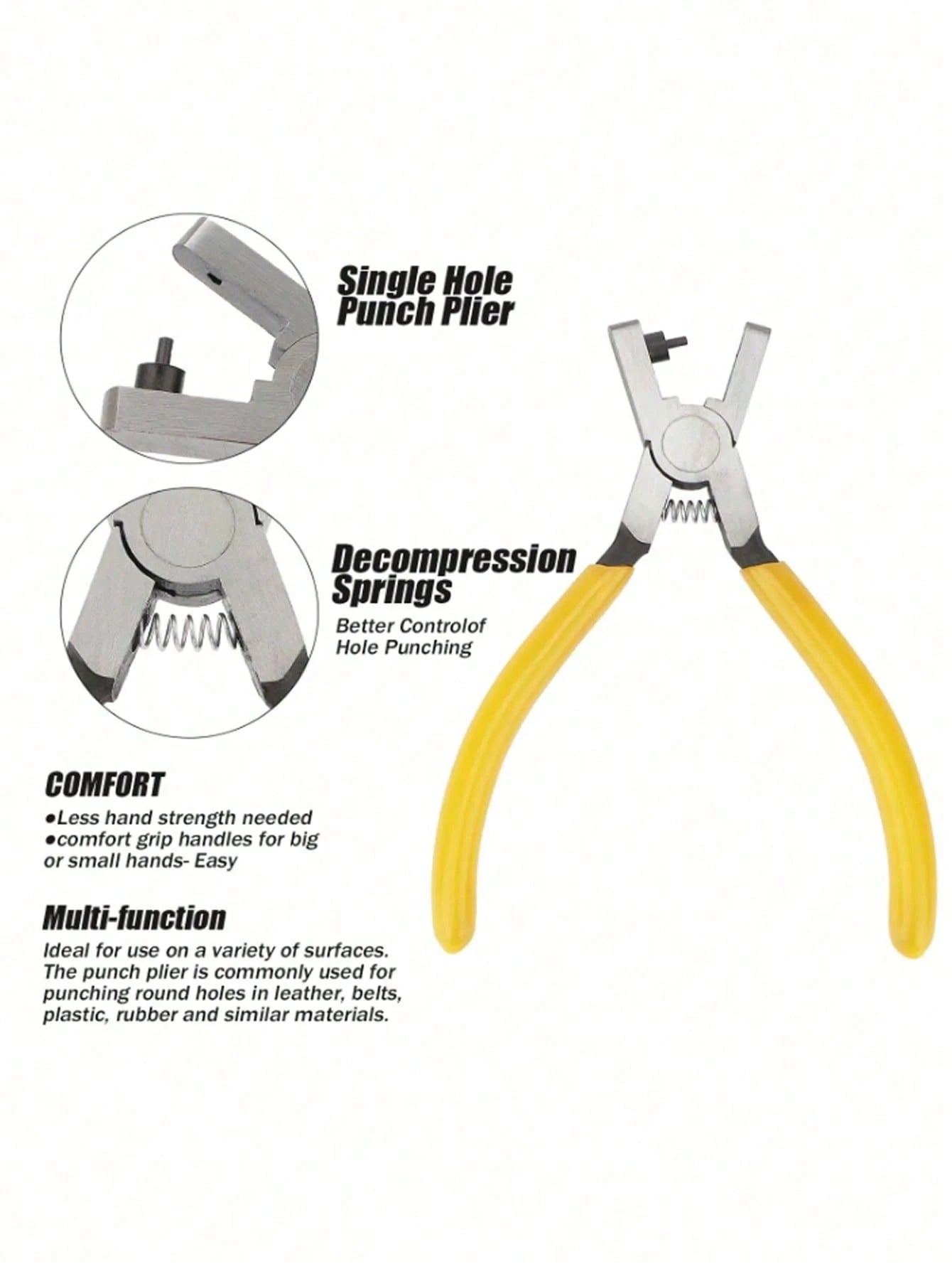 1pc Leather Hole Punch Tool, Multi-Functional Leather Punch Tool, 2.0mm Universal Leather Punch Tool, Suitable For Watch Straps, Belts, Shoelaces, Unisex Multi-Functional Handheld Punch Tool, Suitable