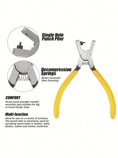 1pc Leather Hole Punch Tool, Multi-Functional Leather Punch Tool, 2.0mm Universal Leather Punch Tool, Suitable For Watch Straps, Belts, Shoelaces, Unisex Multi-Functional Handheld Punch Tool, Suitable