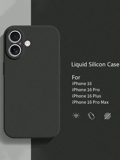 1pc Luxury Solid Color Shockproof Phone Case With Camera Protection, Compatible With IPhone 17/17 Air/17 Pro/17 Pro Max/16/16 Pro/16 Plus/16 Pro Max/16 15 14 13 12 11 Pro Max Plus Series, Shock-Absorb
