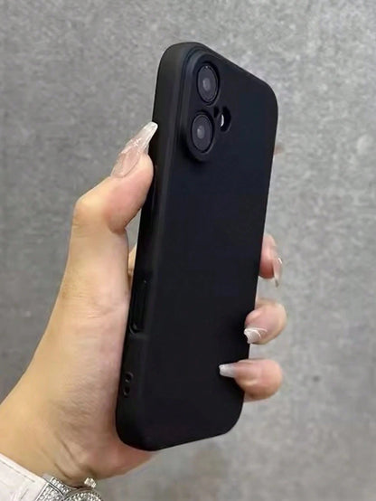 1pc Luxury Solid Color Shockproof Phone Case With Camera Protection, Compatible With IPhone 17/17 Air/17 Pro/17 Pro Max/16/16 Pro/16 Plus/16 Pro Max/16 15 14 13 12 11 Pro Max Plus Series, Shock-Absorb