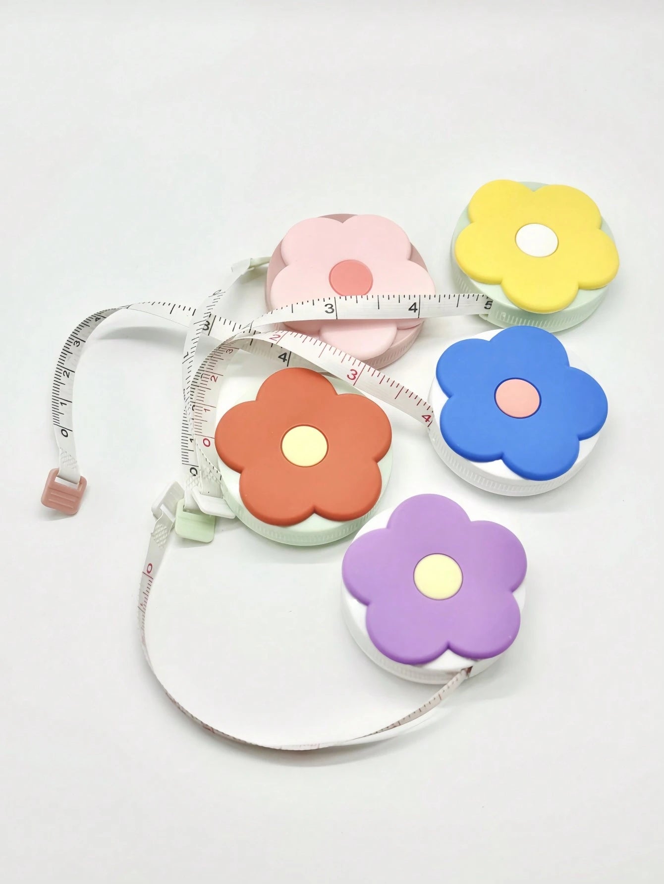 1pc Macaron Color Mini Flower Tape Measure, Double-Sided Scale Mini Portable Tape Measure, Tape Measure For Measuring Length, Tape Measure For Measuring Height, Tape Measure For Measuring Distance, Ta