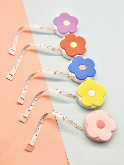1pc Macaron Color Mini Flower Tape Measure, Double-Sided Scale Mini Portable Tape Measure, Tape Measure For Measuring Length, Tape Measure For Measuring Height, Tape Measure For Measuring Distance, Ta