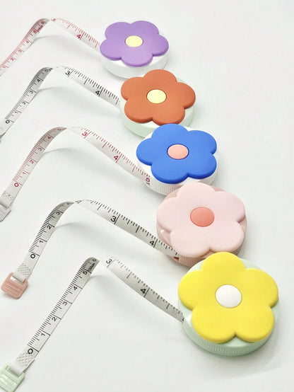 1pc Macaron Color Mini Flower Tape Measure, Double-Sided Scale Mini Portable Tape Measure, Tape Measure For Measuring Length, Tape Measure For Measuring Height, Tape Measure For Measuring Distance, Ta
