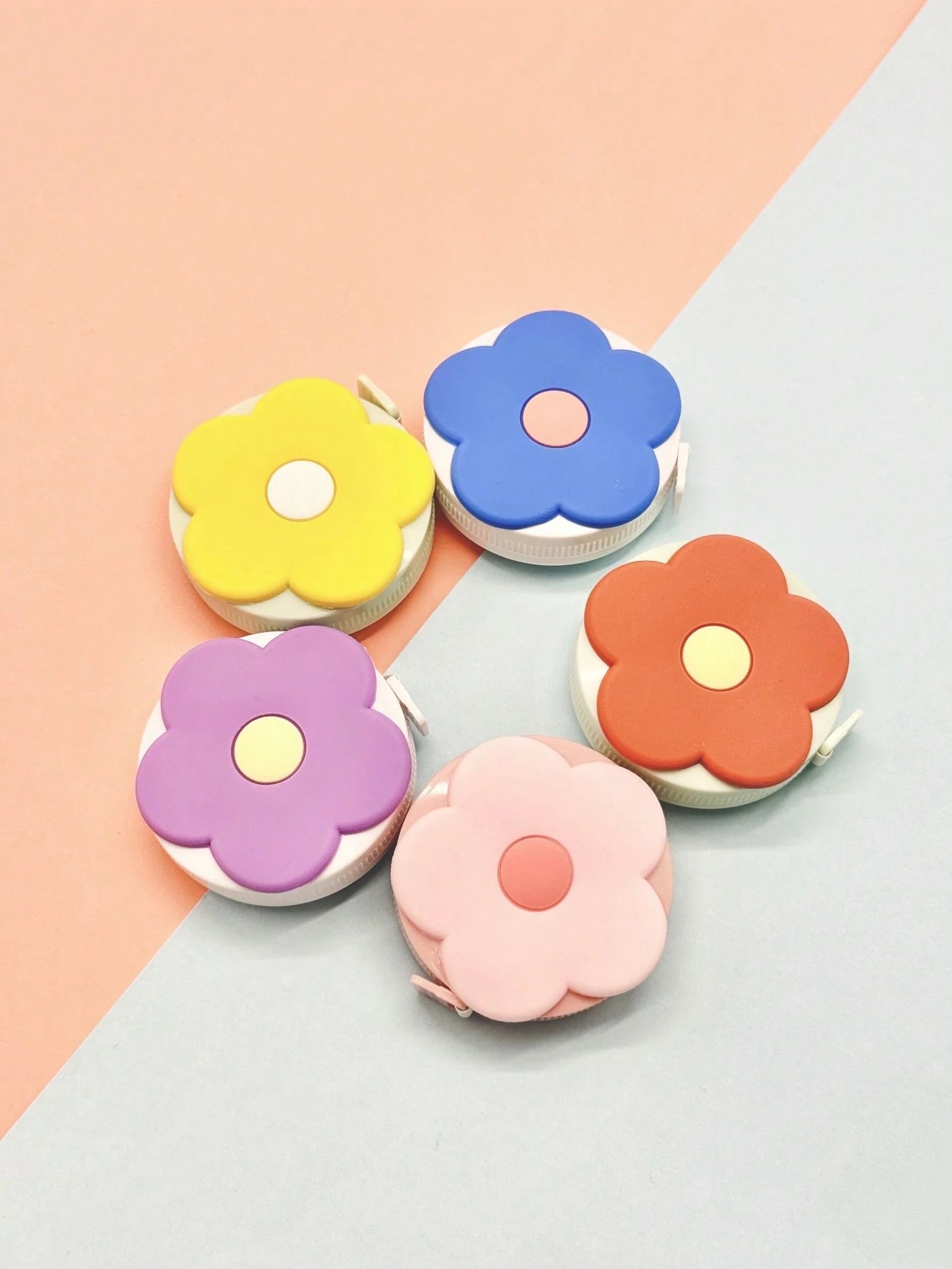 1pc Macaron Color Mini Flower Tape Measure, Double-Sided Scale Mini Portable Tape Measure, Tape Measure For Measuring Length, Tape Measure For Measuring Height, Tape Measure For Measuring Distance, Ta