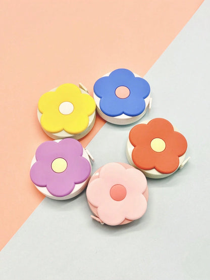 1pc Macaron Color Mini Flower Tape Measure, Double-Sided Scale Mini Portable Tape Measure, Tape Measure For Measuring Length, Tape Measure For Measuring Height, Tape Measure For Measuring Distance, Ta