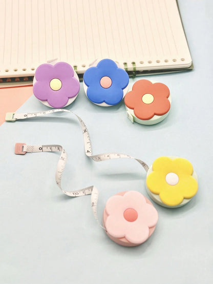 1pc Macaron Color Mini Flower Tape Measure, Double-Sided Scale Mini Portable Tape Measure, Tape Measure For Measuring Length, Tape Measure For Measuring Height, Tape Measure For Measuring Distance, Ta
