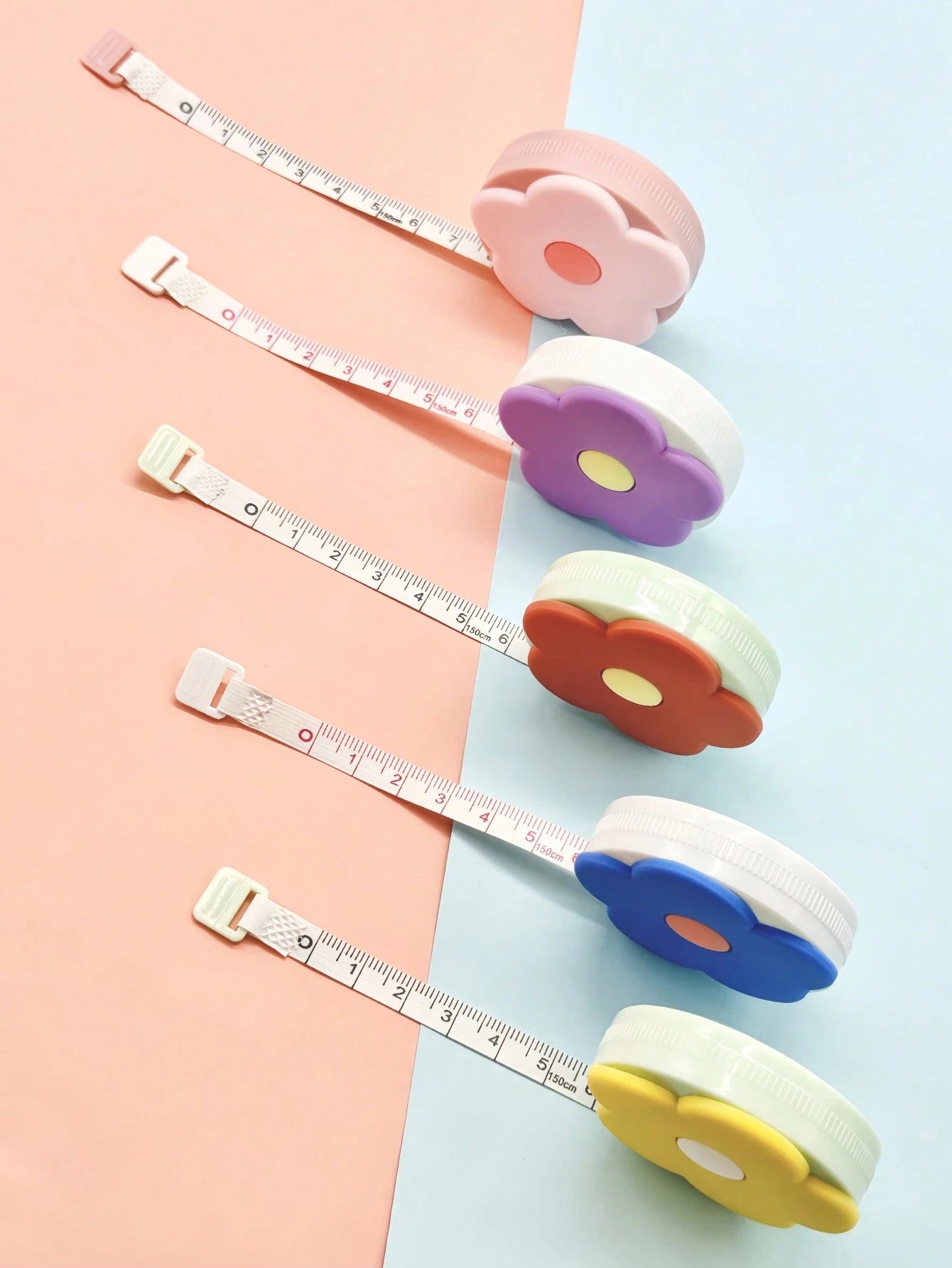 1pc Macaron Color Mini Flower Tape Measure, Double-Sided Scale Mini Portable Tape Measure, Tape Measure For Measuring Length, Tape Measure For Measuring Height, Tape Measure For Measuring Distance, Ta