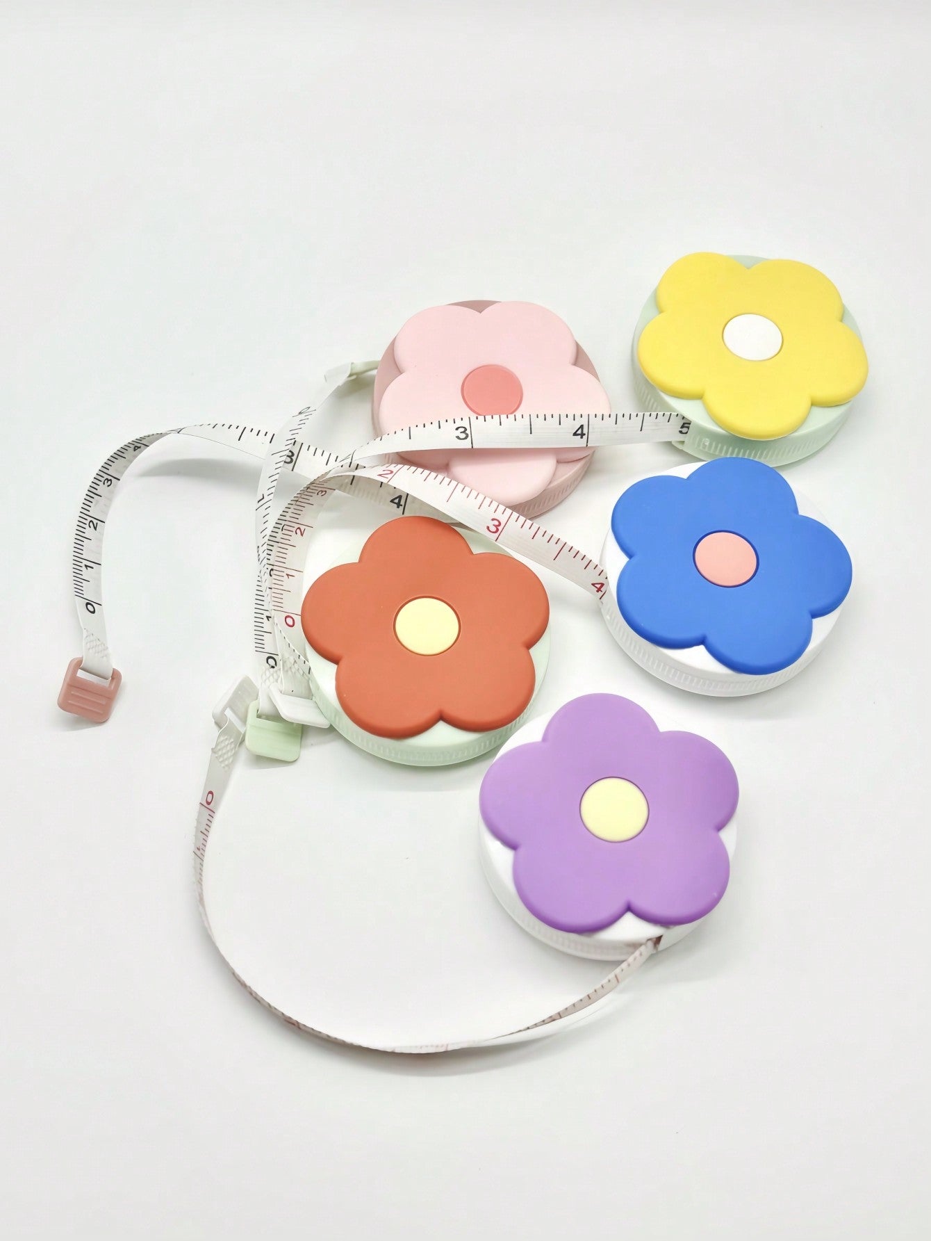 1pc Macaron Color Mini Flower Tape Measure, Double-Sided Scale Mini Portable Tape Measure, Tape Measure For Measuring Length, Tape Measure For Measuring Height, Tape Measure For Measuring Distance, Ta