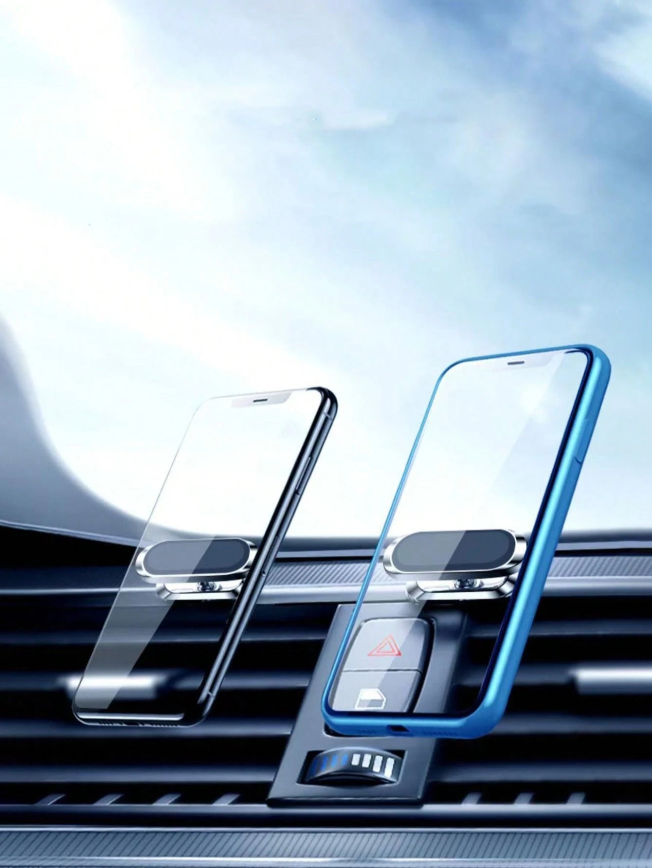 1pc Magnetic Car Phone Holder, Waterproof Alloy Holder, Dashboard Car Phone Mount, GPS Navigation Phone Holder, Compatible With Smartphones, Use With Magnetic Plate Compatible With IPhone, Android Pho