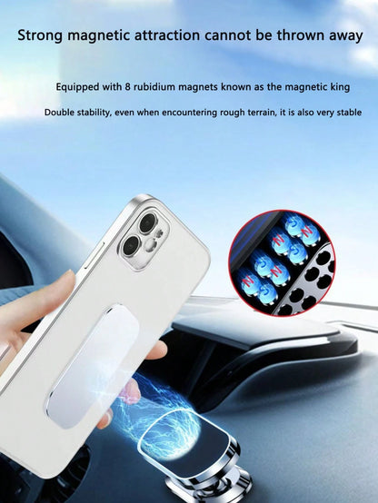 1pc Magnetic Car Phone Holder, Waterproof Alloy Holder, Dashboard Car Phone Mount, GPS Navigation Phone Holder, Compatible With Smartphones, Use With Magnetic Plate Compatible With IPhone, Android Pho