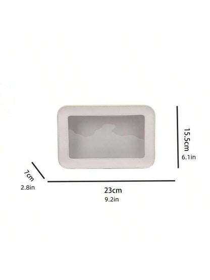 1pc Makeup Bag Pink, White, Black, Single-Sided Transparent, Medium Size Waterproof, Lipstick Bag, Women's Makeup Bag, Small Bag Storage Makeup Box, Women's Travel Bag, Large Capacity Makeup Brush Sto