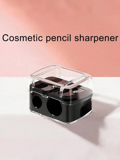 1pc Makeup Pencil Sharpener, Suitable For Eyebrow Pencil, Eyeliner, Lip Pencil, Lipstick And Other Cosmetics, Dual-Size Aperture Sharpener With Dust Cover, Cosmetics, Affordable Price, Room Decor, Van