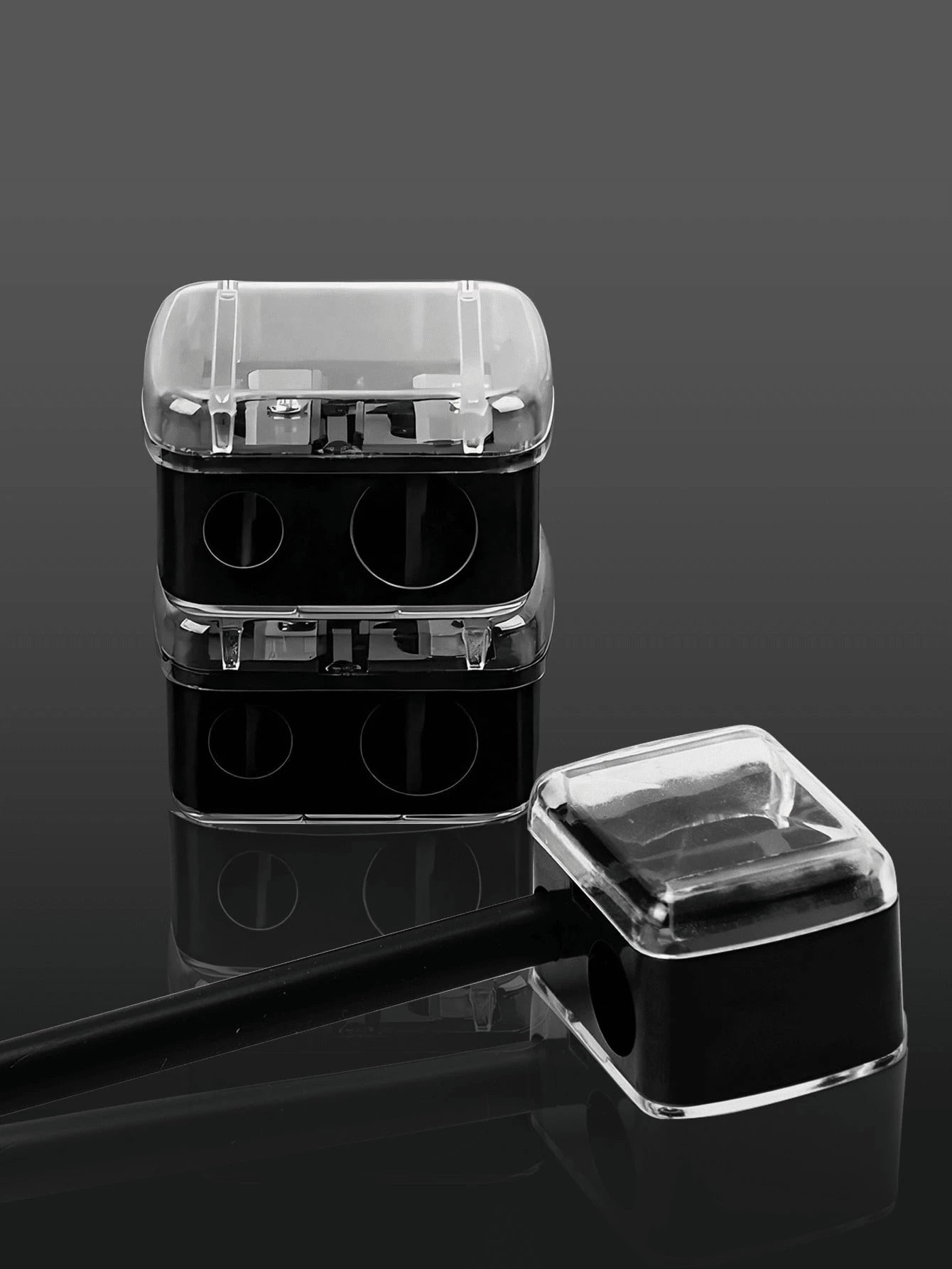 1pc Makeup Pencil Sharpener, Suitable For Eyebrow Pencil, Eyeliner, Lip Pencil, Lipstick And Other Cosmetics, Dual-Size Aperture Sharpener With Dust Cover, Cosmetics, Affordable Price, Room Decor, Van