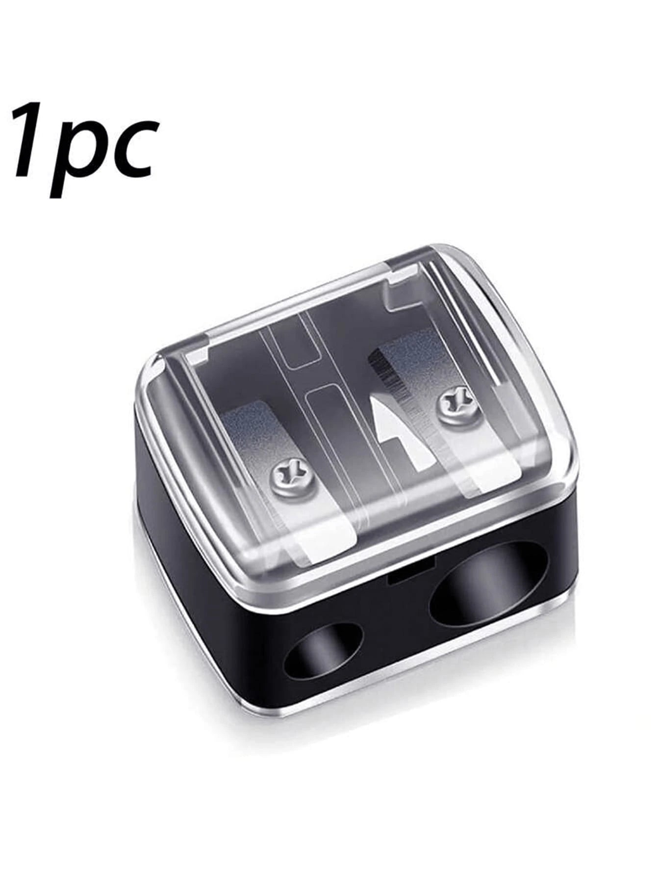 1pc Makeup Pencil Sharpener, Suitable For Eyebrow Pencil, Eyeliner, Lip Pencil, Lipstick And Other Cosmetics, Dual-Size Aperture Sharpener With Dust Cover, Cosmetics, Affordable Price, Room Decor, Van