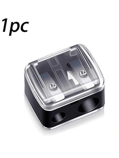 1pc Makeup Pencil Sharpener, Suitable For Eyebrow Pencil, Eyeliner, Lip Pencil, Lipstick And Other Cosmetics, Dual-Size Aperture Sharpener With Dust Cover, Cosmetics, Affordable Price, Room Decor, Van
