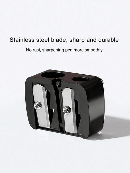 1pc Makeup Pencil Sharpener, Suitable For Eyebrow Pencil, Eyeliner, Lip Pencil, Lipstick And Other Cosmetics, Dual-Size Aperture Sharpener With Dust Cover, Cosmetics, Affordable Price, Room Decor, Van