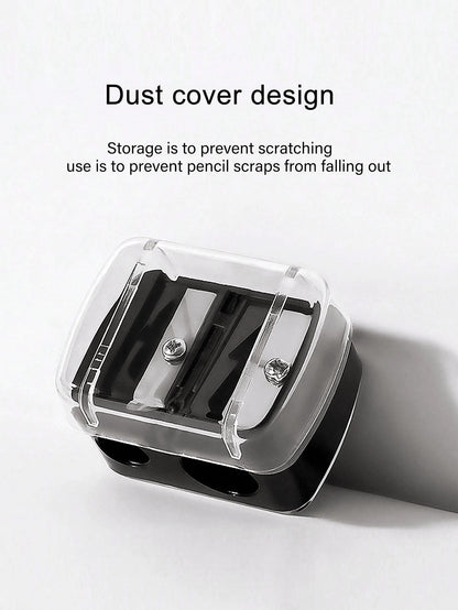 1pc Makeup Pencil Sharpener, Suitable For Eyebrow Pencil, Eyeliner, Lip Pencil, Lipstick And Other Cosmetics, Dual-Size Aperture Sharpener With Dust Cover, Cosmetics, Affordable Price, Room Decor, Van