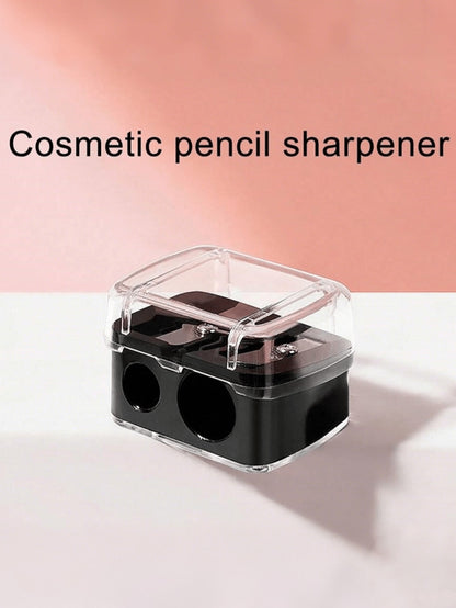 1pc Makeup Pencil Sharpener, Suitable For Eyebrow Pencil, Eyeliner, Lip Pencil, Lipstick And Other Cosmetics, Dual-Size Aperture Sharpener With Dust Cover, Cosmetics, Affordable Price, Room Decor, Van