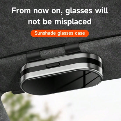 1pc Metal Smooth Surface & Abs High-End Fashion Glasses Holder For Car Sun Visor, Auto Eyeglasses Organizer Box, Auto Sunglass Holder Protective Box For Truck, SUV, RV