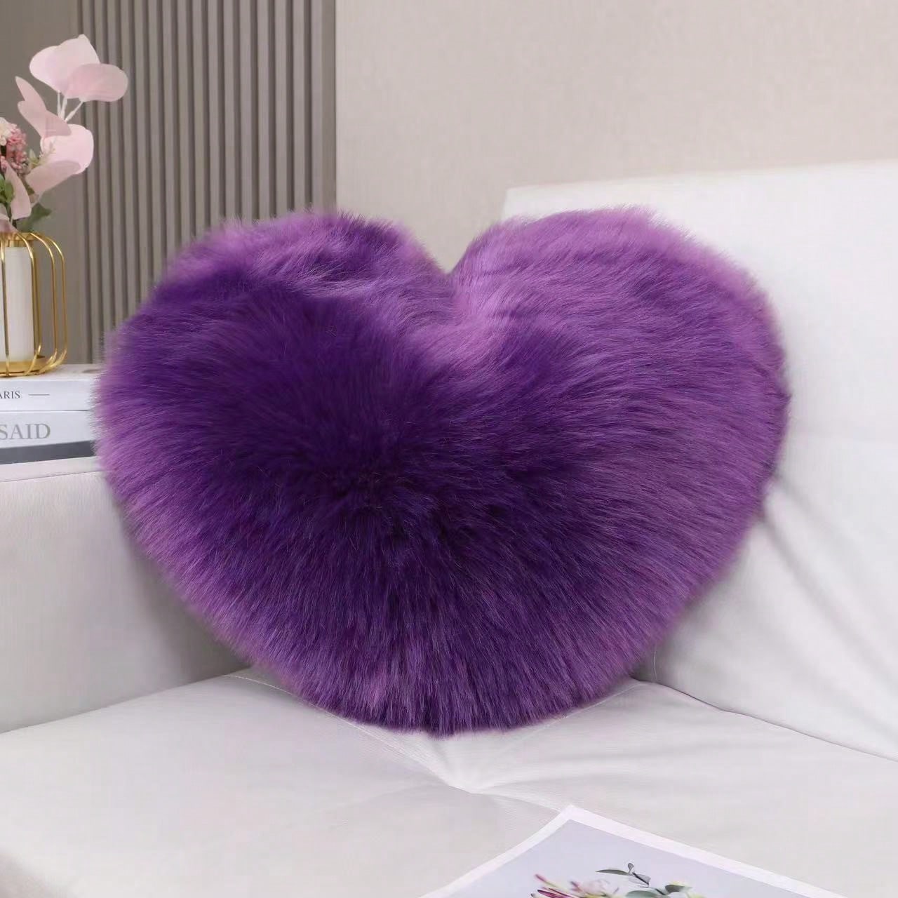 1pc Mini Heart-Shaped Plush Pillow, Bedroom Decor, Sofa, Car Lumbar Cushion, Filled Inner