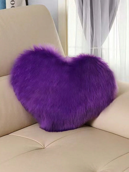 1pc Mini Heart-Shaped Plush Pillow, Bedroom Decor, Sofa, Car Lumbar Cushion, Filled Inner