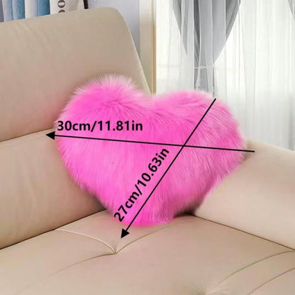 1pc Mini Heart-Shaped Plush Pillow, Bedroom Decor, Sofa, Car Lumbar Cushion, Filled Inner