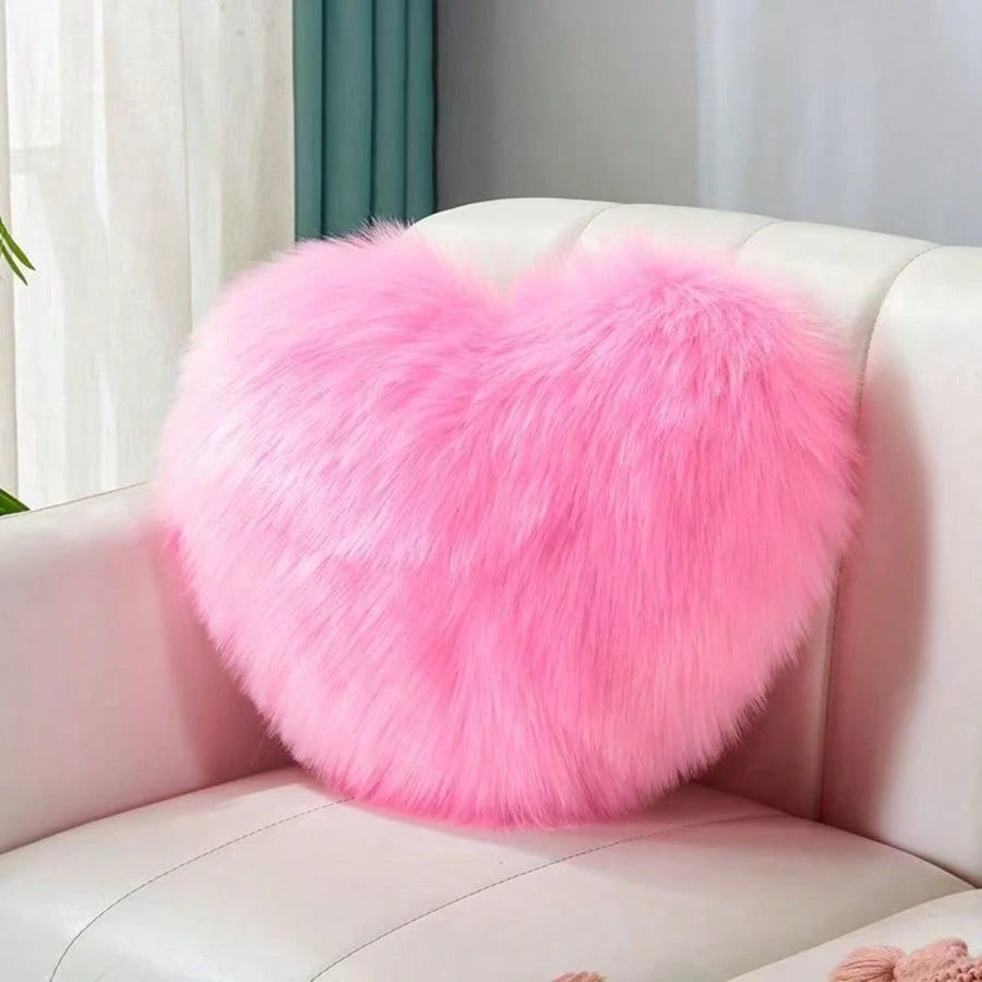 1pc Mini Heart-Shaped Plush Pillow, Bedroom Decor, Sofa, Car Lumbar Cushion, Filled Inner