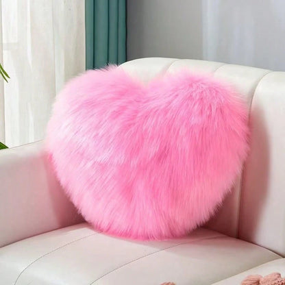 1pc Mini Heart-Shaped Plush Pillow, Bedroom Decor, Sofa, Car Lumbar Cushion, Filled Inner
