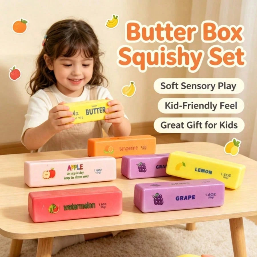 1pc Mini Orange Butter Stick Toy, Fruit Series, Super Soft Stress Relief Toy, Portable Cute Fidget Toy, Suitable For Children And Adults, Party Decoration Gift