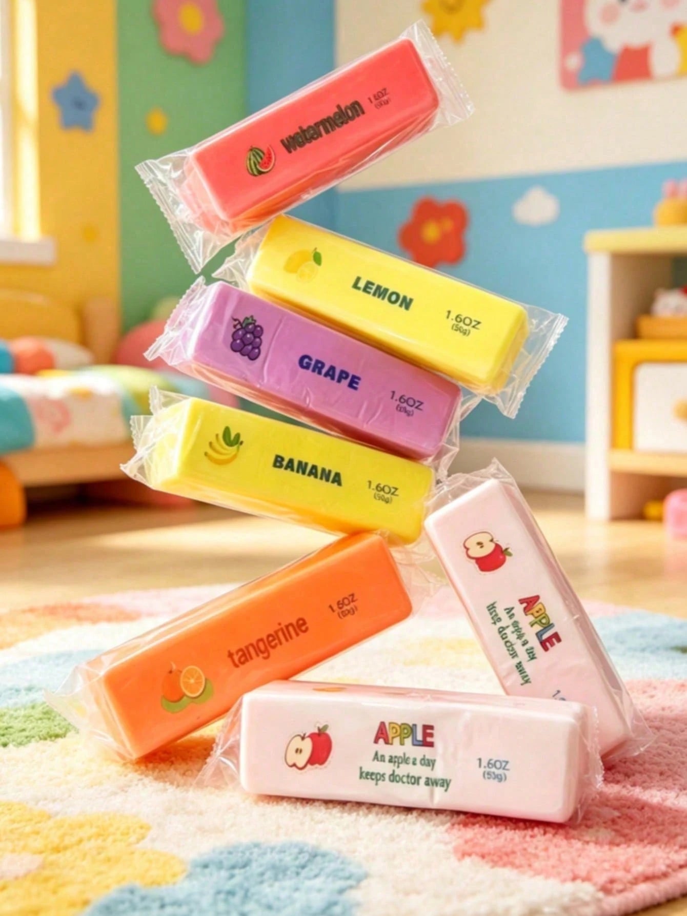 1pc Mini Orange Butter Stick Toy, Fruit Series, Super Soft Stress Relief Toy, Portable Cute Fidget Toy, Suitable For Children And Adults, Party Decoration Gift