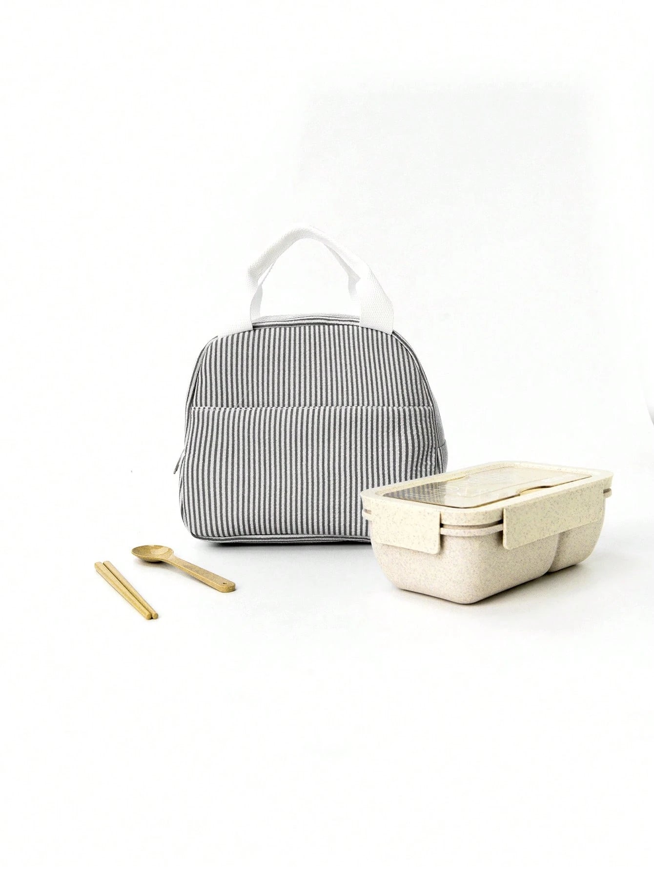 1pc Minimalist Insulated Lunch Bag, Student Lunch Box, Food Bag, Casual Picnic Bag, Camping Bag, Insulated Bag, Suitable For Office, School, Portable Large Capacity, Suitable For Travel, Picnic, Outdo