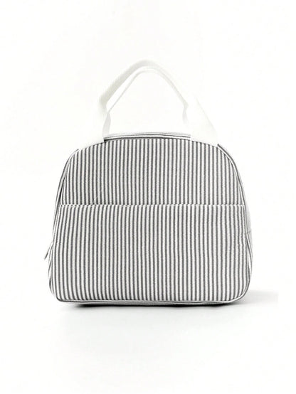 1pc Minimalist Insulated Lunch Bag, Student Lunch Box, Food Bag, Casual Picnic Bag, Camping Bag, Insulated Bag, Suitable For Office, School, Portable Large Capacity, Suitable For Travel, Picnic, Outdo
