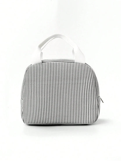 1pc Minimalist Insulated Lunch Bag, Student Lunch Box, Food Bag, Casual Picnic Bag, Camping Bag, Insulated Bag, Suitable For Office, School, Portable Large Capacity, Suitable For Travel, Picnic, Outdo