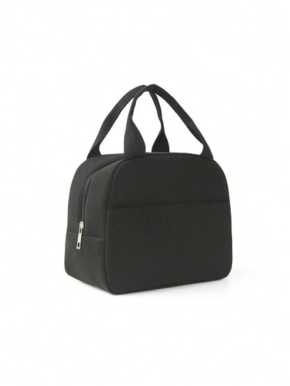 1pc Minimalist Insulated Lunch Bag, Student Lunch Box, Food Bag, Casual Picnic Bag, Camping Bag, Insulated Bag, Suitable For Office, School, Portable Large Capacity, Suitable For Travel, Picnic, Outdo