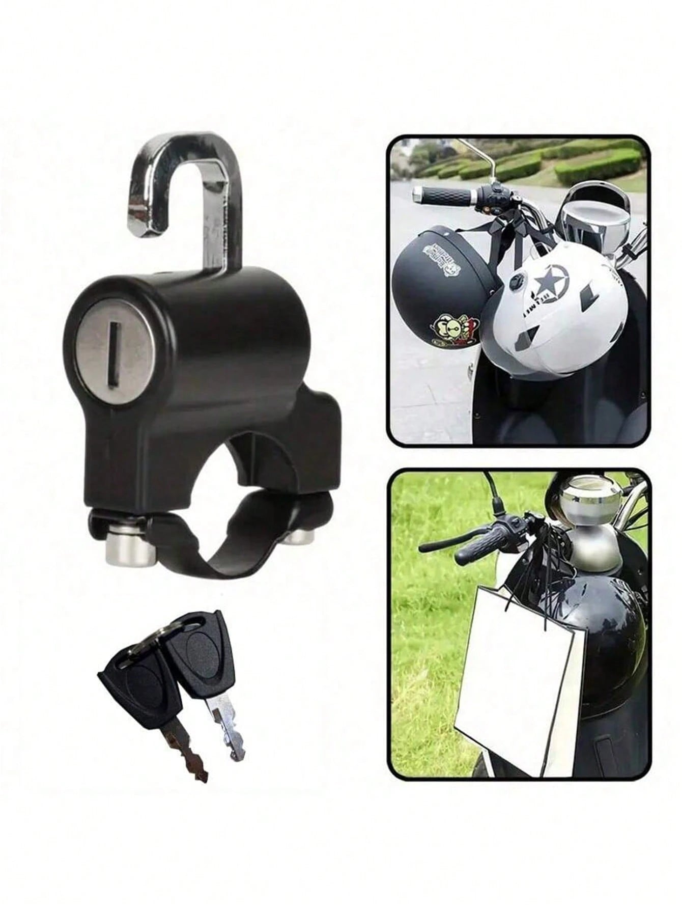 1pc Motorcycle Helmet Lock, Motorcycle Helmet Lock Motorcycle Accessories, Bicycle Helmet Lock Motorcycle Helmet Lock Electric Motorcycle Helmet 22-28mm Handlebar Clamp Sleeve Scooter Lock Accessories