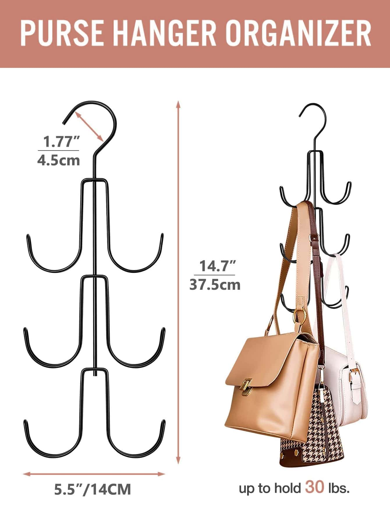 1pc Multifunctional Iron Bag Storage Hook,Creative Black Bag Organizer, Gender Reveal Party, Perfect For Birthdays, Weddings, Parties, The Perfect Gift For Colleagues, Friends, And Family, Back To Sch