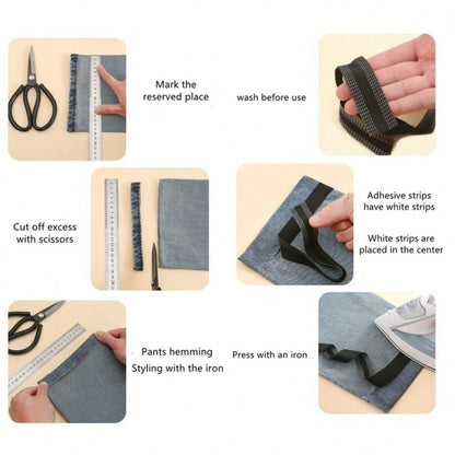 1pc Multiple Sizes Cinta Adhesiva Pants Edge Shorten Self-Adhesive Tape For Trousers Legs Edge Shortening Tape Paste Hem Iron On Pants Jeans Clothes Length Adjust