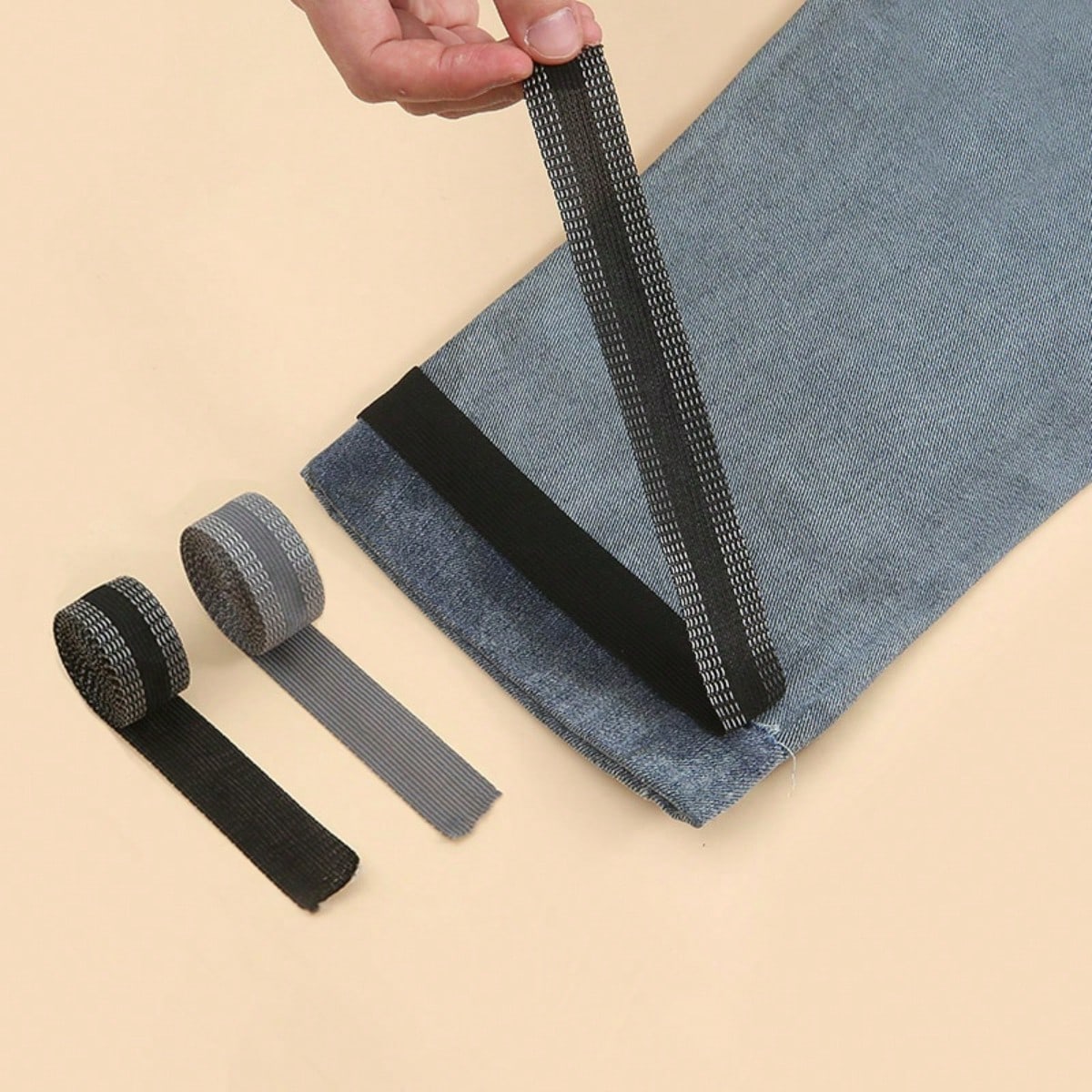 1pc Multiple Sizes Cinta Adhesiva Pants Edge Shorten Self-Adhesive Tape For Trousers Legs Edge Shortening Tape Paste Hem Iron On Pants Jeans Clothes Length Adjust