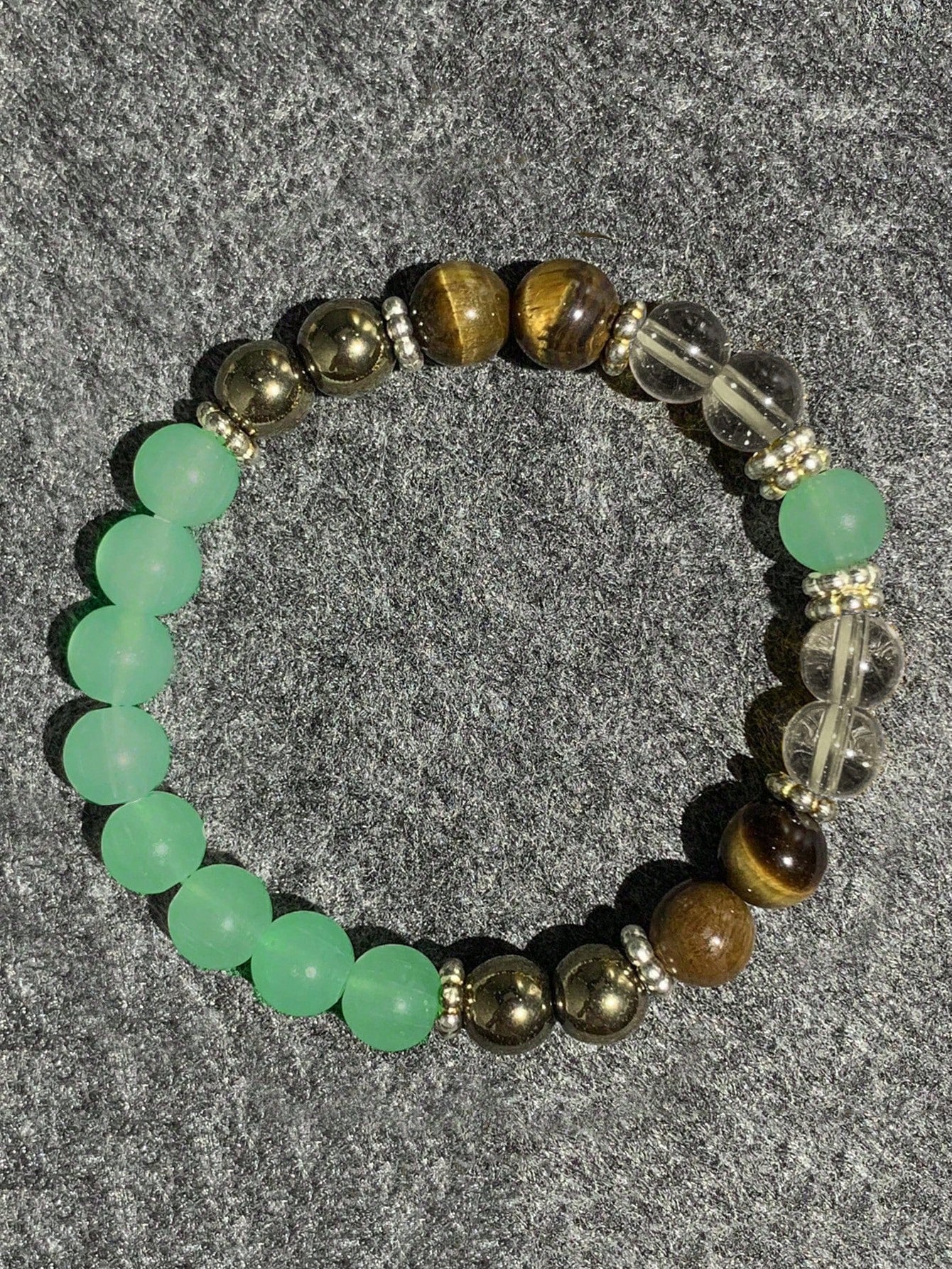 1pc Natural Yellow Quartz Tiger Eye Stone Bracelet, Women's Summer Beaded Bangle, Suitable As Gift