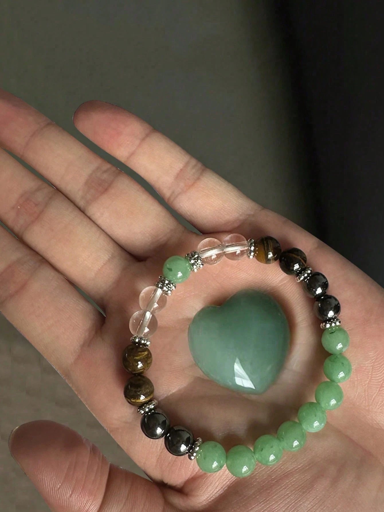 1pc Natural Yellow Quartz Tiger Eye Stone Bracelet, Women's Summer Beaded Bangle, Suitable As Gift