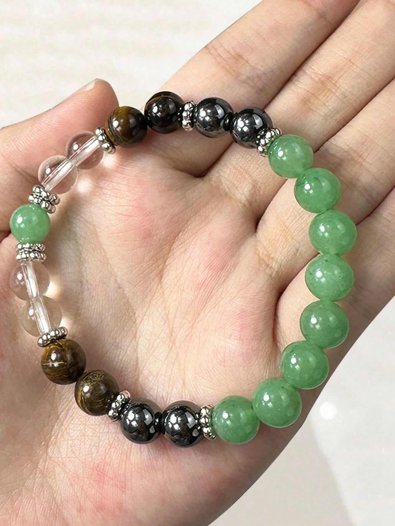 1pc Natural Yellow Quartz Tiger Eye Stone Bracelet, Women's Summer Beaded Bangle, Suitable As Gift