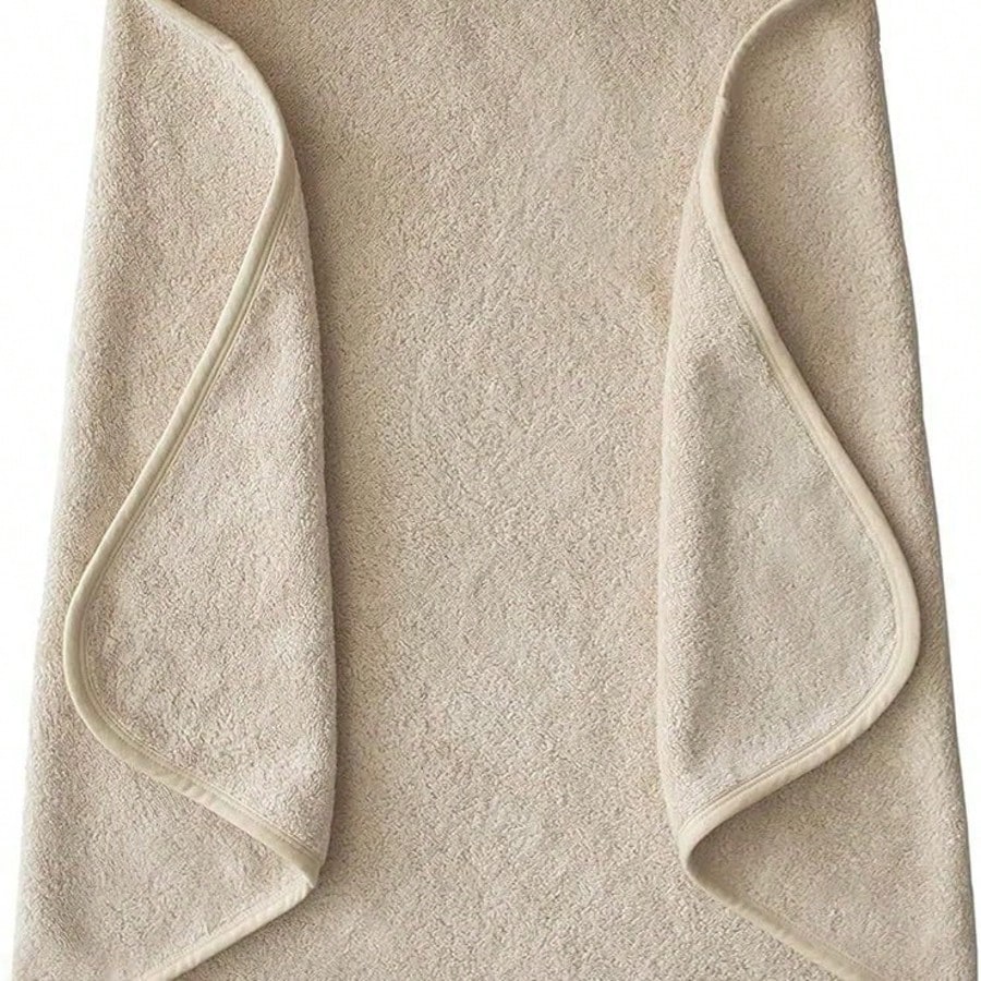 1pc Neutral Baby Solid Color Hooded Bath Towel, Unique Plain Design Baby Hooded Towel, Super Soft Newborn Bath Towel, Essential Baby Hooded Towel Large Size, All Season Universal Children Bath Towel C